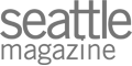 The image shows a logo for "Seattle magazine" in lowercase, with the word "seattle" above "magazine" in a gray font.